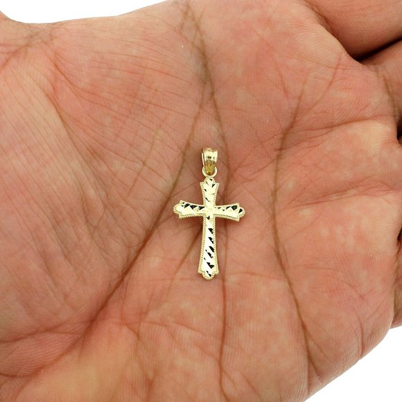 10K Real Gold Rope Chain and Cross Pendant Set - Picture 3 of 9